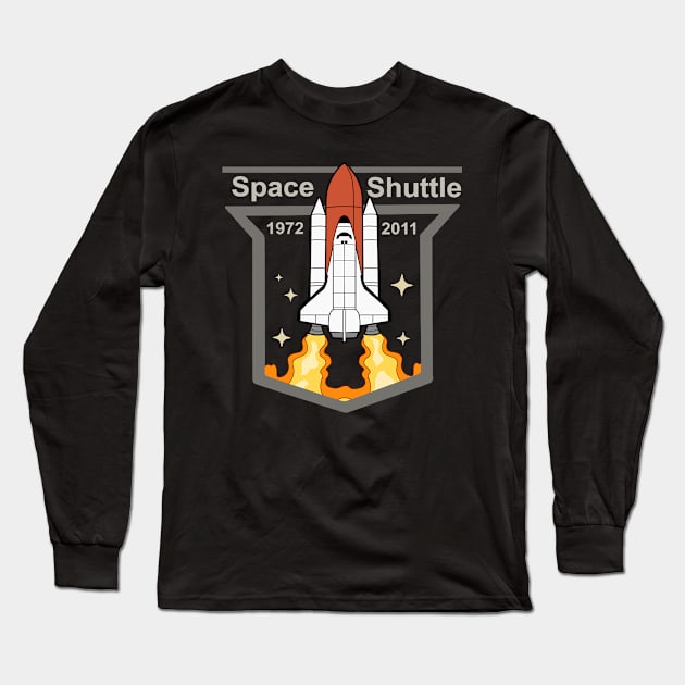 Space Shuttle Gift Astronomy And Astronomer Kids Adult Design Long Sleeve T-Shirt by Linco